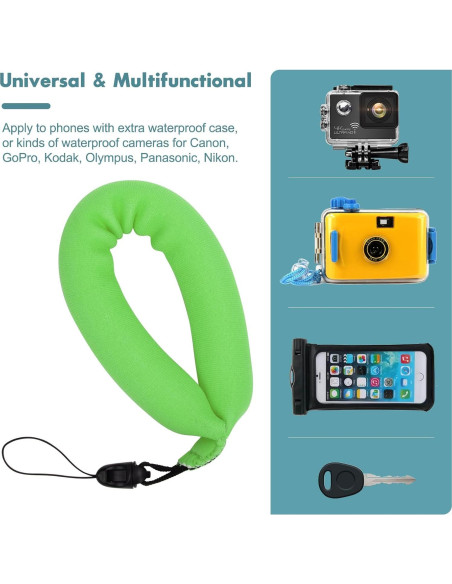 4 Correas Flotantes Neopreno para Cámara Impermeable Verde 4 Correas Flotantes Neopreno para Cámara Impermeable Verde