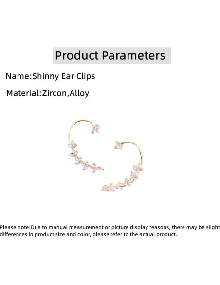 Pendientes Clip de Oreja Dorados Sin Perforar 2PCS Pendientes Clip de Oreja Dorados Sin Perforar 2PCS