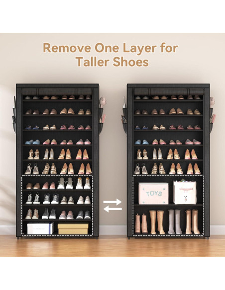 Estante para Zapatos ROJASOP de 10 Niveles, Capacidad para 55 Pares Estante para Zapatos ROJASOP de 10 Niveles, Capacidad para 55 Pares