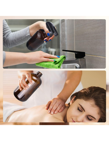 Botella de Spray de Vidrio Ámbar Wedama 480ml Ajustable Botella de Spray de Vidrio Ámbar Wedama 480ml Ajustable