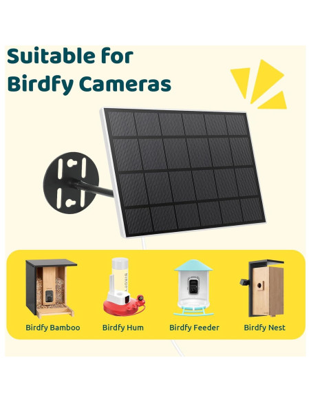 Panel Solar NETVUE 3W para Cámara de Comedero de Aves Panel Solar NETVUE 3W para Cámara de Comedero de Aves