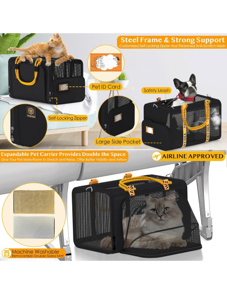 Carrito Doble para Mascotas PAWZIDEA Guerrero Negro 57x44cm Carrito Doble para Mascotas PAWZIDEA Guerrero Negro 57x44cm