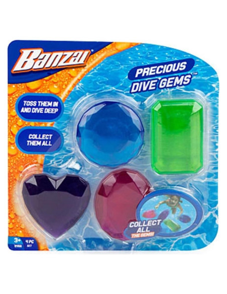 Gemas de Buceo Banzai 4 Colores Brillantes para Piscina Gemas de Buceo Banzai 4 Colores Brillantes para Piscina
