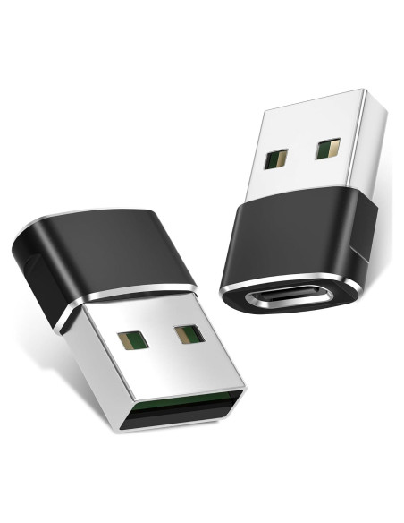 Adaptador USB a USB-C Basesailor 2 Pack Negro 480Mbps 2A Adaptador USB a USB-C Basesailor 2 Pack Negro 480Mbps 2A