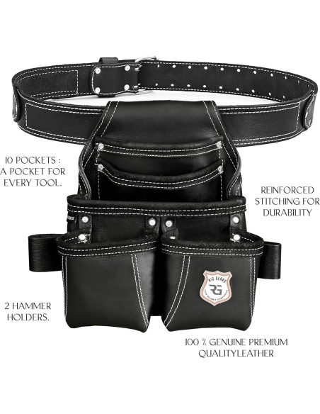 Bolsa de Herramientas de Cuero Rig Gears RG-3 con 5 Bolsillos Bolsa de Herramientas de Cuero Rig Gears RG-3 con 5 Bolsillos