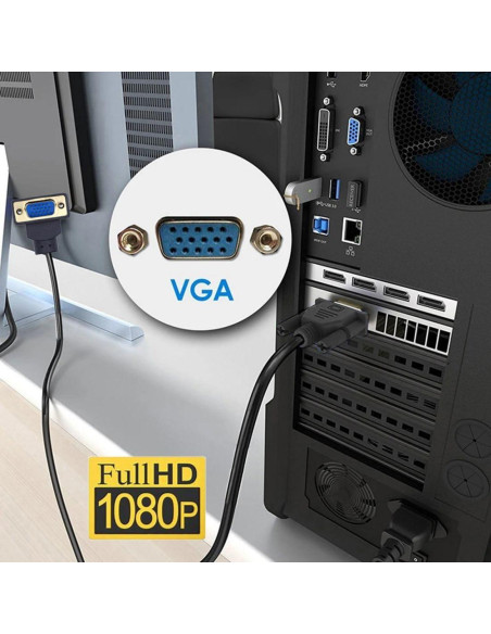 Cable VGA Chenyang 1.0M Macho a Macho 1080P Ángulo 90 Cable VGA Chenyang 1.0M Macho a Macho 1080P Ángulo 90