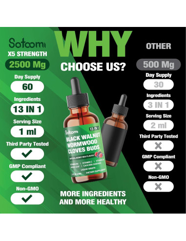 Gotas Líquidas de Nogal Negro Satoomi 59ml - 13 Ingredientes