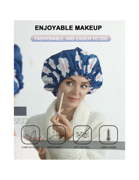 Gorro de Ducha YIZIJIZI Impermeable Reutilizable Grande Azul Gorro de Ducha YIZIJIZI Impermeable Reutilizable Grande Azul