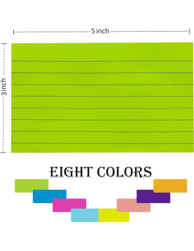 Bloc de Notas Adhesivos YEECOK 3x5" 8 Colores 50 Hojas