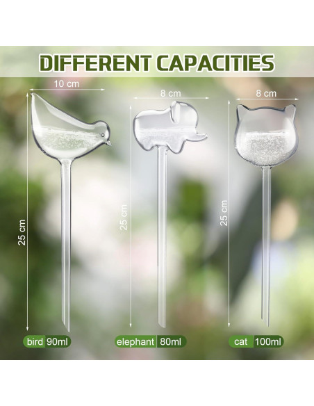 Esferas de Autorriego Retisee para Plantas - Gato, Pájaro y Elefante Esferas de Autorriego Retisee para Plantas - Gato, Pájaro y Elefante