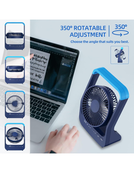 Ventilador de Mesa Portátil Dorobeen TF32B 20000mAh USB Silencioso Ventilador de Mesa Portátil Dorobeen TF32B 20000mAh USB Silencioso