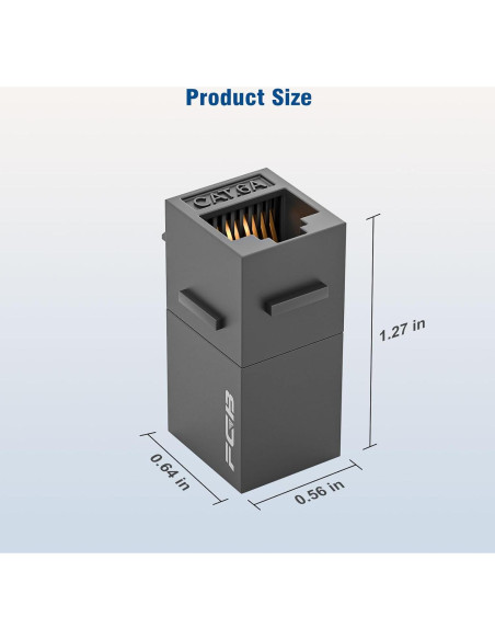 Acoplador Keystone RJ45 Hembra a Hembra FGB CAT6A 10 Gbps Negro Acoplador Keystone RJ45 Hembra a Hembra FGB CAT6A 10 Gbps Negro