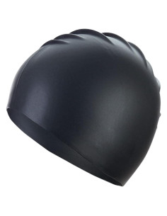 Gorro de natación de silicona Uttpll para cabello largo - Negro