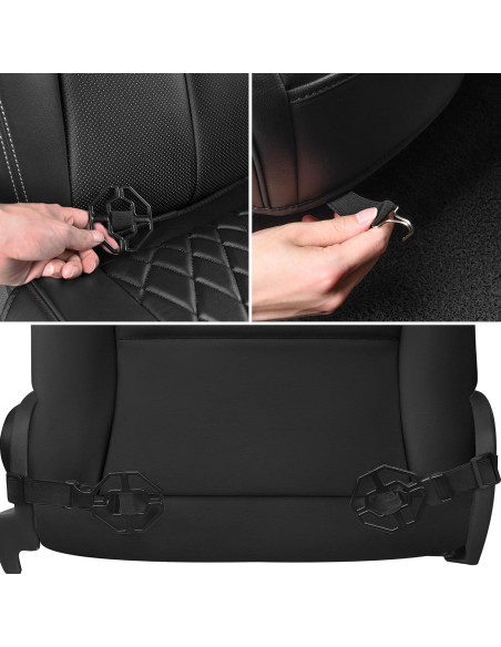 Fundas de Asiento de Cuero CAR PASS BD122-BK1PU Negro 2 Piezas Fundas de Asiento de Cuero CAR PASS BD122-BK1PU Negro 2 Piezas