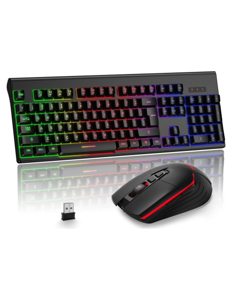 Combo Teclado y Ratón Gaming Inalámbrico BlueFinger RGB Combo Teclado y Ratón Gaming Inalámbrico BlueFinger RGB