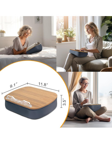 Soporte de Libro Ergonov Almohada Lectura 30x22.86 cm Gris