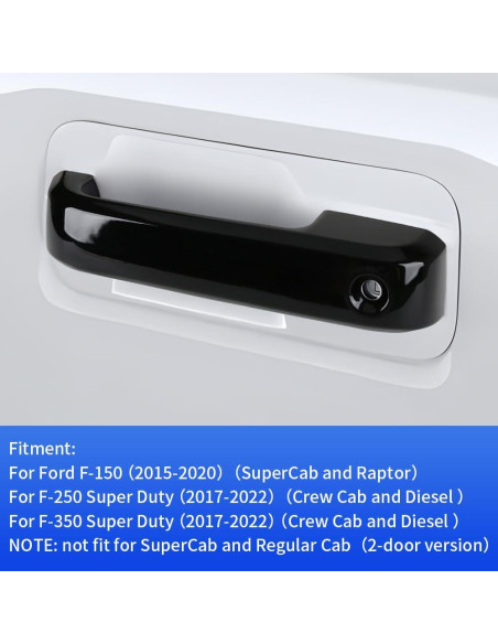 Cubierta de Manija de Puerta LUNQIN para Ford F-150 2015-2020 y F-250/F-350 2017-2022 Cubierta de Manija de Puerta LUNQIN para Ford F-150 2015-2020 y F-250/F-350 2017-2022