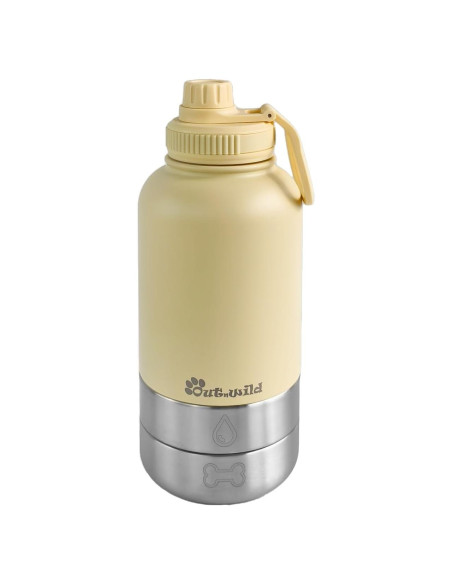 Botella de Agua Aislada para Perros Out 'N Wild 0.95L Beige Botella de Agua Aislada para Perros Out 'N Wild 0.95L Beige