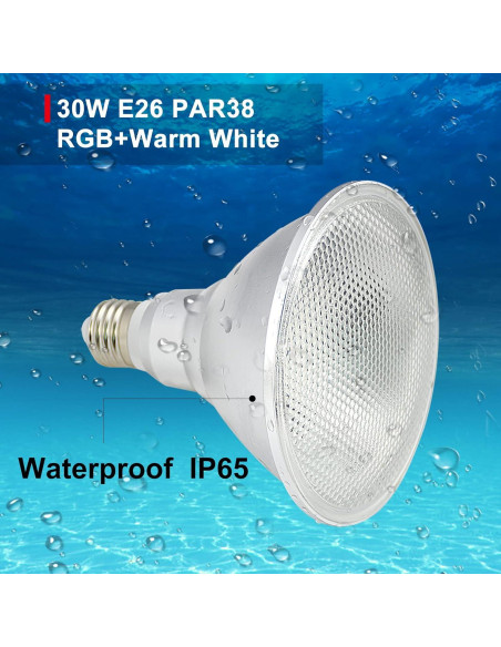 Paquete de 2 luces LED RGB PAR38 Kuniwa 30W a prueba de agua Paquete de 2 luces LED RGB PAR38 Kuniwa 30W a prueba de agua
