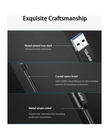 Adaptador USB C hembra a USB A macho 1.2M SOLMIMI