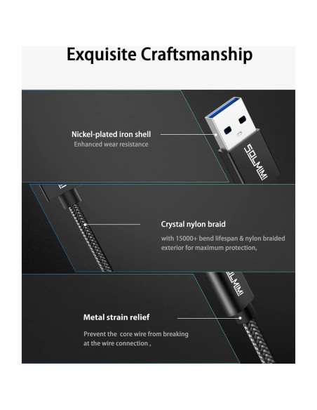 Adaptador USB C hembra a USB A macho 1.2M SOLMIMI Adaptador USB C hembra a USB A macho 1.2M SOLMIMI