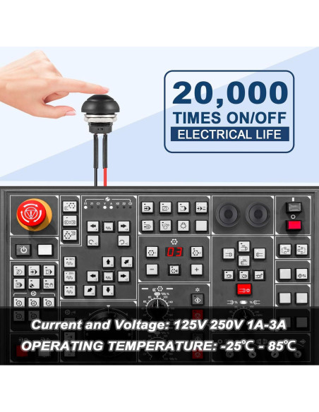 Interruptor Momentáneo Impermeable VEXUNGA 12MM Negro 6Pcs Interruptor Momentáneo Impermeable VEXUNGA 12MM Negro 6Pcs