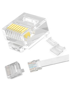 Paquete de 20 Conectores RJ45 Cat6 Jadaol para Cable Plano