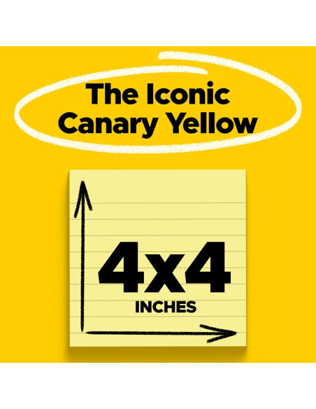 Notas Adhesivas Super Sticky Post-it Amarillo Canario 6 Blocs 10x10cm Notas Adhesivas Super Sticky Post-it Amarillo Canario 6 Blocs 10x10cm