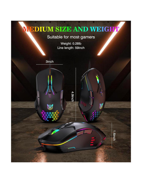 Ratón Gaming ONIKUMA CW902 Negro RGB Ergonómico 7 Botones Ratón Gaming ONIKUMA CW902 Negro RGB Ergonómico 7 Botones