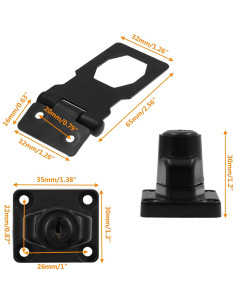 Cerraduras de Hasp Kyuionty 2 Pcs 65x32mm con Llave Negra 2