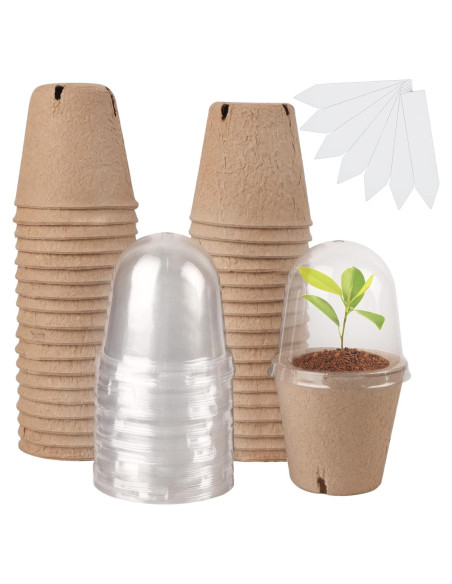 Set de 36 Macetas Biodegradables winemana con Domo de Humedad Set de 36 Macetas Biodegradables winemana con Domo de Humedad