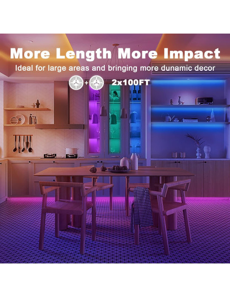 Tiras LED Dalattin 200 m RGB con control APP y remoto Tiras LED Dalattin 200 m RGB con control APP y remoto