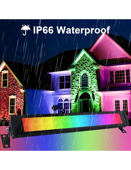 Barras de Luz LED RGB Bosite 50W 2 Piezas IP66 Control APP Barras de Luz LED RGB Bosite 50W 2 Piezas IP66 Control APP