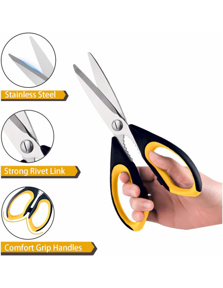 Tijeras de Cocina Baitool Uso Pesado Acero Inoxidable Amarillo Tijeras de Cocina Baitool Uso Pesado Acero Inoxidable Amarillo
