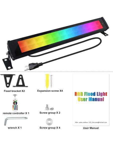 Barras de Luz LED RGB Bosite 50W 2 Piezas IP66 Control APP Barras de Luz LED RGB Bosite 50W 2 Piezas IP66 Control APP
