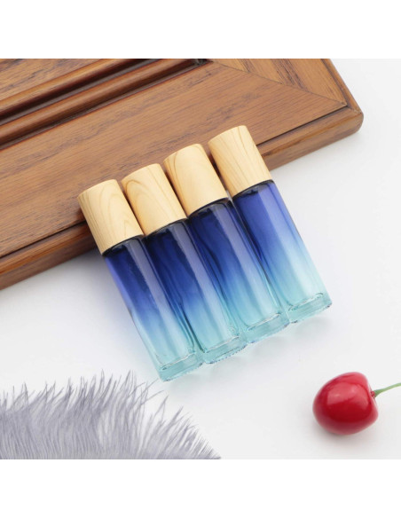 8 Botellas de Rodillo de Vidrio 10 ml Newzoll Azul Gradiente 8 Botellas de Rodillo de Vidrio 10 ml Newzoll Azul Gradiente