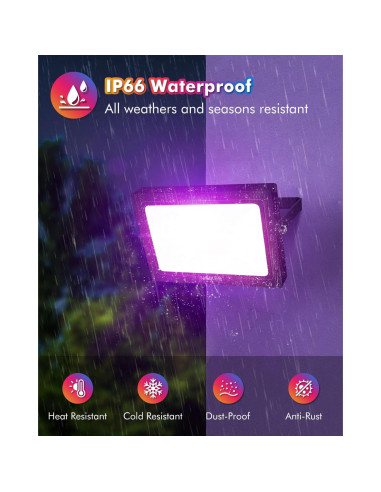 Focos LED RGBW MEIKEE 35W 3500LM IP66 4 Piezas