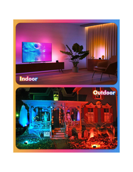 Focos LED RGBW MEIKEE 35W 3500LM IP66 4 Piezas Focos LED RGBW MEIKEE 35W 3500LM IP66 4 Piezas