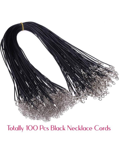 Cordones de Collar Selizo 100 Piezas Negro 1.5mm 50.8cm
