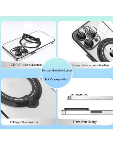 Funda Silicona Samsung Galaxy A55 con Soporte Magnético Negro