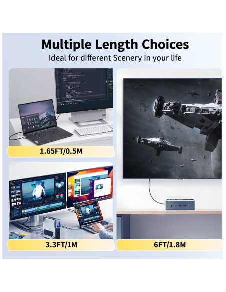Adaptador DisplayPort a HDMI 4K 60Hz LUKFOCAB 0.5M Adaptador DisplayPort a HDMI 4K 60Hz LUKFOCAB 0.5M