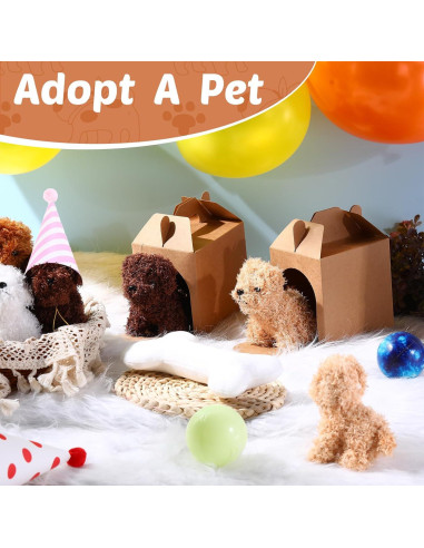 Conjunto 20 Mini Perros de Peluche Motionchic con Sombreros
