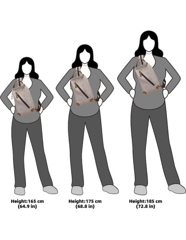 Bolsa de lona KL928 bandolera mochila 33x10.5x20cm unisex