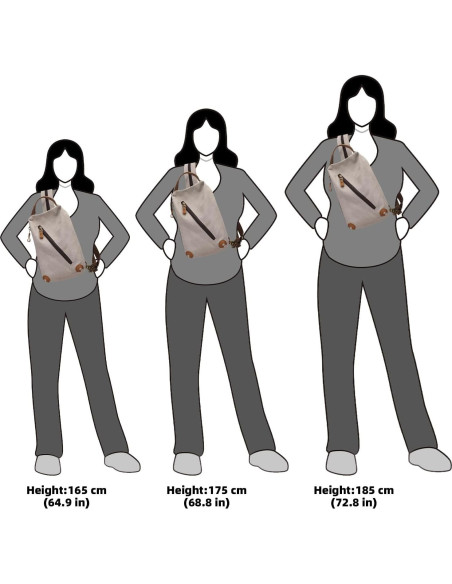 Bolsa de lona KL928 bandolera mochila 33x10.5x20cm unisex