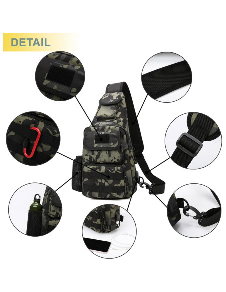 Bolsa de Hombro Táctica Novemkada 1000D Negra 5L Bolsa de Hombro Táctica Novemkada 1000D Negra 5L