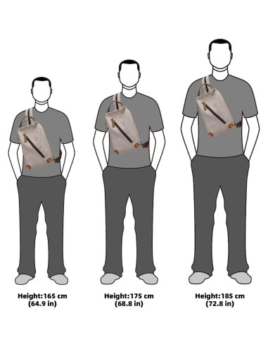 Bolsa de lona KL928 bandolera mochila 33x10.5x20cm unisex