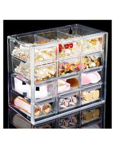 Organizador de Escritorio FODIENS con 12 Cajones Transparentes