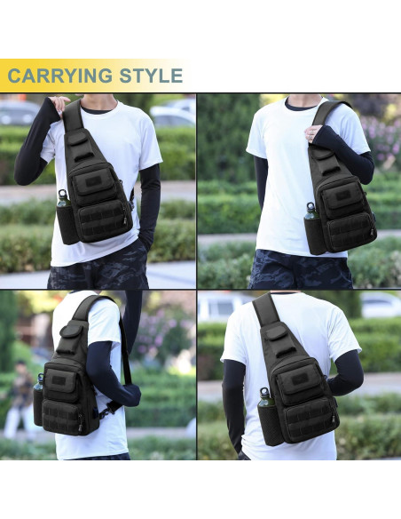 Bolsa de Hombro Táctica Novemkada 1000D Negra 5L Bolsa de Hombro Táctica Novemkada 1000D Negra 5L
