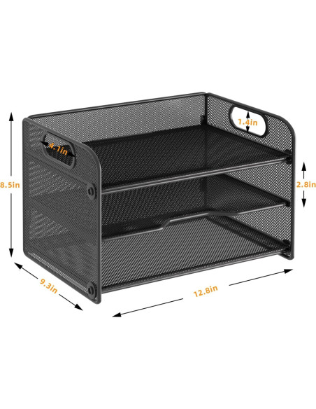 Organizador de Papel Samstar 3 Niveles con Asa Negro Organizador de Papel Samstar 3 Niveles con Asa Negro