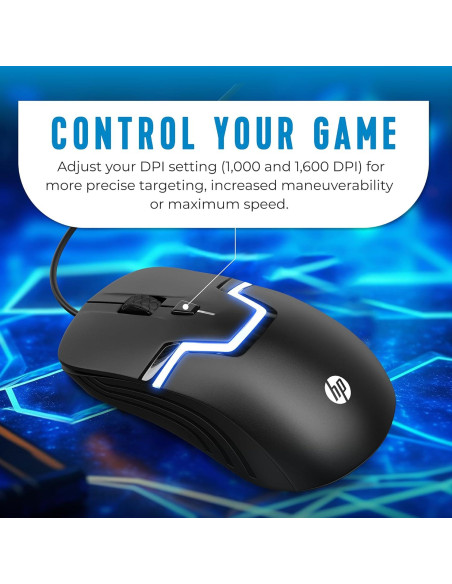 Ratón Gaming HP M160 RGB con Cable 110g 3 Botones Ratón Gaming HP M160 RGB con Cable 110g 3 Botones